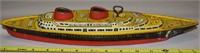 Vtg SS Wolverine Tin Litho Wind Up Ship Boat Toy