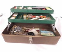 Kennedy metal fishing tackle box & contents,