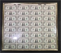 1981 Uncut Sheet One Dollar Bills (32)