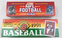 1991 BOWMAN BASEBALL & 1990 SCORE NFL
