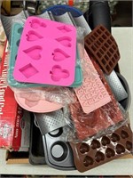 Box lot- misc baking supplies