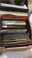 Large box lot of record albums, some book covers