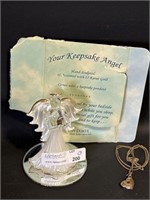 Your keepsake Angel Hand sculpted & heart pendant