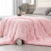 Topblan Shaggy Faux Fur Weighted Blanket 20lbs, Su