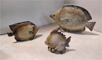 3 piece Ceramic fish set