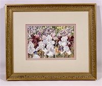 Sterling Everett watercolor "Iris", 7" x 10" sight