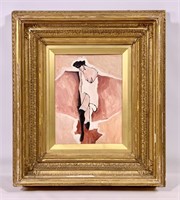 Painting on artboard, Nude, 10" x 13" sight size,