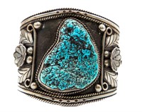 Vintage Navajo Turquoise Chunk Cuff Bracelet