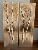 Two Birch Tree Paintings