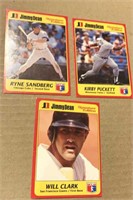 3 Jimmy Dean Baseball cards - Puckett,Sandberg
