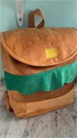 Fun hamburger backpack! Good size for school