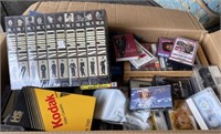 Large Box of Cassette Tapes & VHS