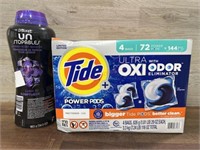 72 count tide pods & 34 oz downy unstoppables