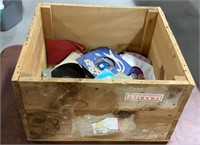 Wooden Crate w/ Assorted 45’s (approx 75)
