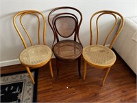 3 Wicker Seat Chairs