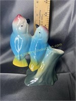 Pottery lovebirds vase