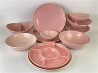 Mid Century Pink Speckled Dishware