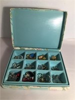 VTG JEWERLY BOX w JEWELRY ~ SOME SIGNED, SOME UNSI