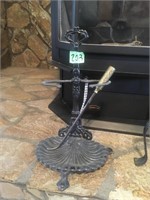vintage iron fireplace holder