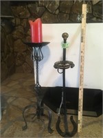 horse shoe ash tray stand, candle stand