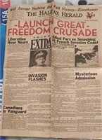 Halifax Herald 1944 War Time Newspaper
