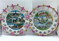 2Pcs Vintage Souvenir Hanging Plate