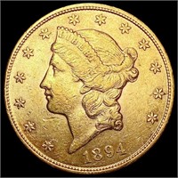 1894 $20 Gold Double Eagle CHOICE AU