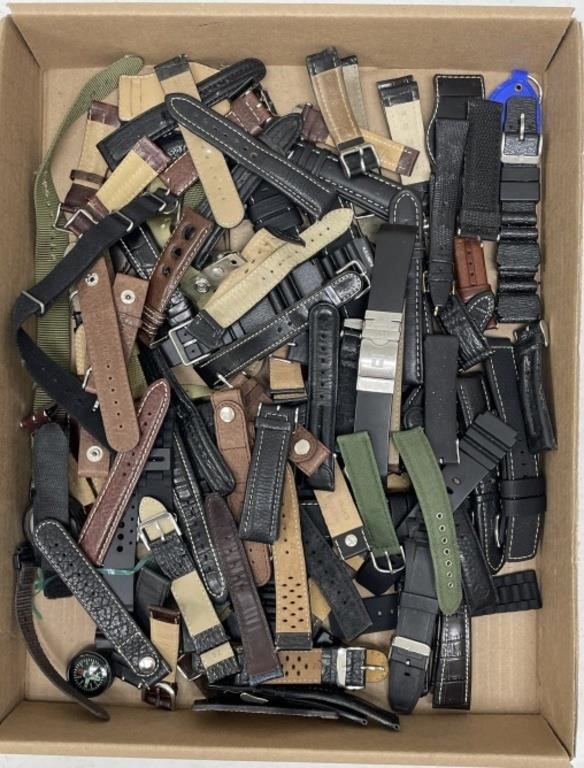 Large Lot Of Men’s Leather & Tactical Watch Bands