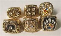6 Steelers Commemorative Super Bowl Rings