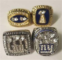 4 New York Giants Commemorative Super Bowl Rings