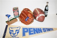 Penn State Pennant, Phillies Cigar Tin, Football,