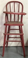 Vintage wooden high chair; see photos