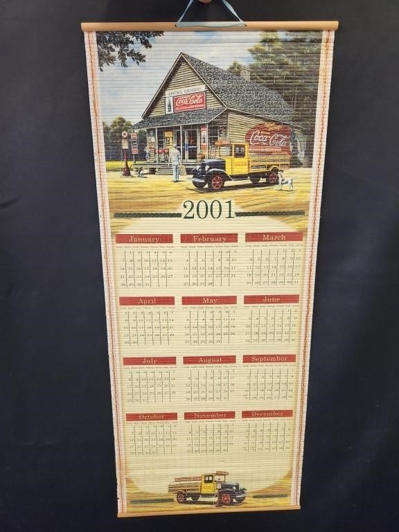 2001-02 DOUBLE SIDED COCA-COLA SCROLL CALENDAR