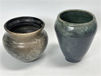 2 Stoneware Pottery Vases