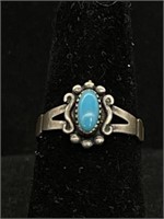 Vintage Sterling Silver and Turquoise Ring Sz 5.5