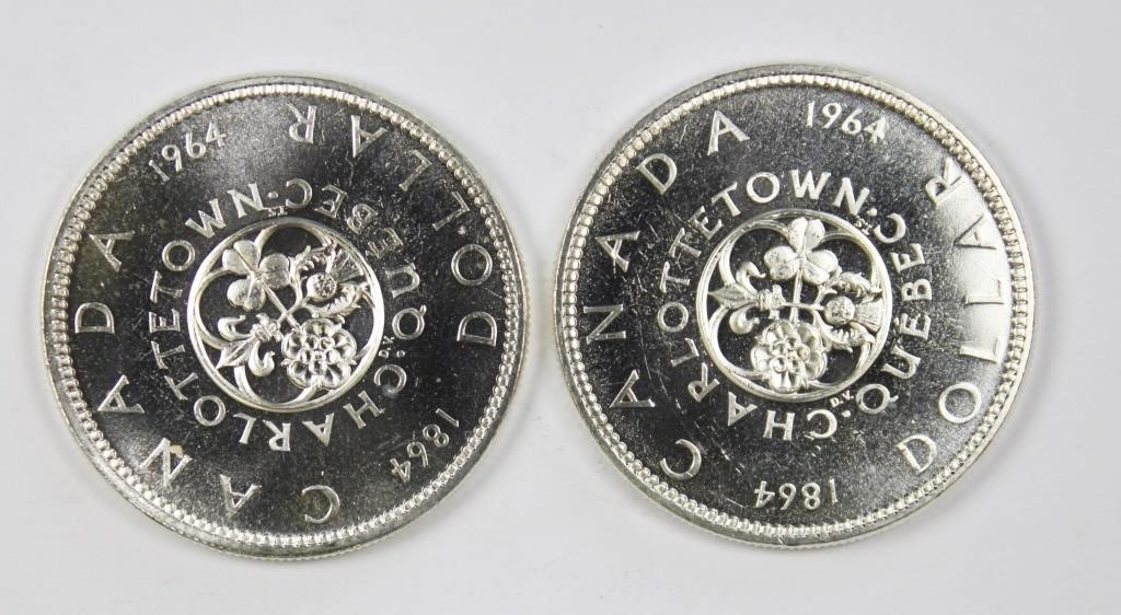 (2) 1964 CANADA SILVER DOLLARS