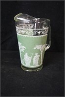 Green Wedgewood Glass Pitcher