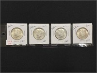Four 1964 Kennedy Silver Half Dollars (All UNC)