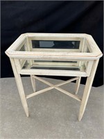 Lift Top Wood / Glass Side Table Made in Italy