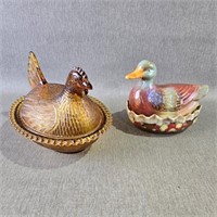 Indiana Glass Hen on a Nest Dish w/a Vintage
