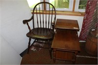WINDSOR ARMCHAIR CHAIR AND SIDE TABLE