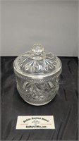 Vintage British Made Hand Cut Crystal Jar w/Lid