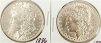 Coin 2 Morgan Silver Dollars 1886 & 1896