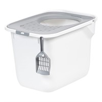 IRIS USA Square Top Entry Cat Litter Box with