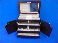 Jewelry Case Oriental Theme Locking Cabinet