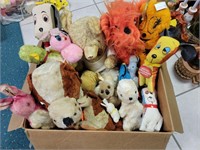 Box of Vintage Stuffed Animals Plush Toys