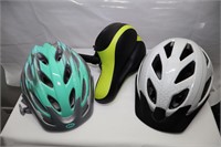 Two Bike Helmets and a Seat