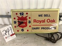 Illuminated Royal Oak Dairy Products Clock/ Sign