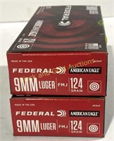 9mm Luger 124 Gr Federal 100 Rounds