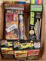 Box of fireworks --snakes, sparklers, etc.